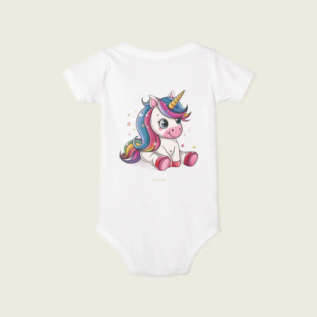 Enchanted Dreamicorn Infant Romper – Cute Pastel Unicorn & Funny Quote White 2.webp