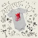 Baby Short Sleeve One Piece Little Monster Athletic Heather 13.webp