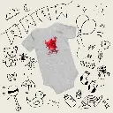 Baby Short Sleeve One Piece Little Monster Athletic Heather 20.webp