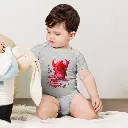 Baby Short Sleeve One Piece Little Monster Athletic Heather 22.webp