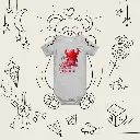 Baby Short Sleeve One Piece Little Monster Athletic Heather 15.webp