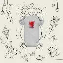 Baby Short Sleeve One Piece Little Monster Athletic Heather 19.webp
