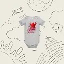 Baby Short Sleeve One Piece Little Monster Athletic Heather 16.webp