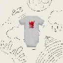 Baby Short Sleeve One Piece Little Monster Athletic Heather 17.webp