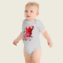 Baby Short Sleeve One Piece Little Monster Athletic Heather 6.webp
