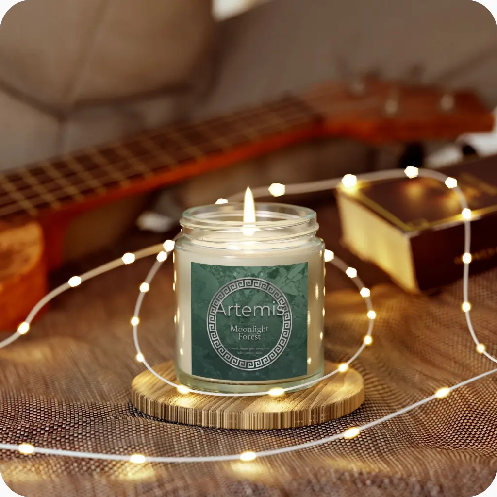 Sense Serenity Rebel Artemis - Moonline Forest Scented Candles product photo with background clear 4 oz 1