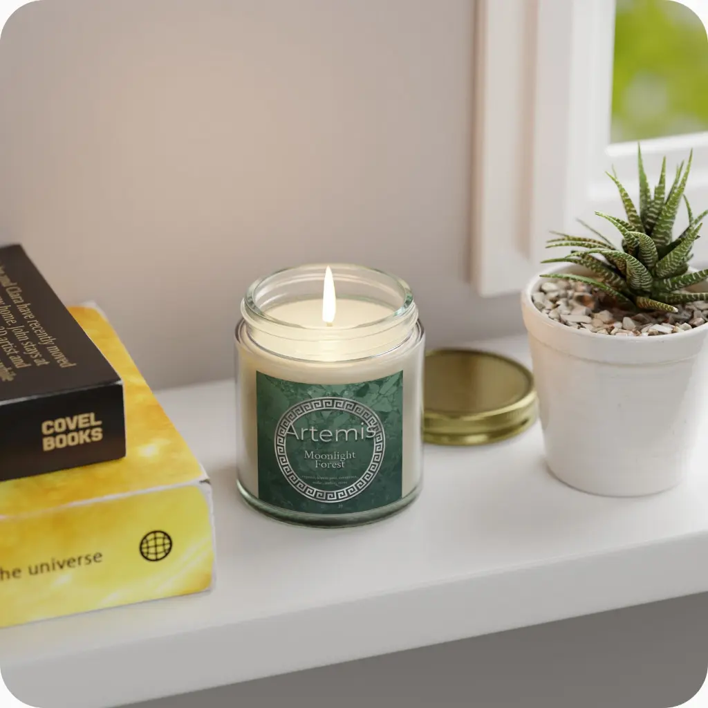 Sense Serenity Rebel Artemis - Moonline Forest Scented Candles product photo with background clear 4 oz 4