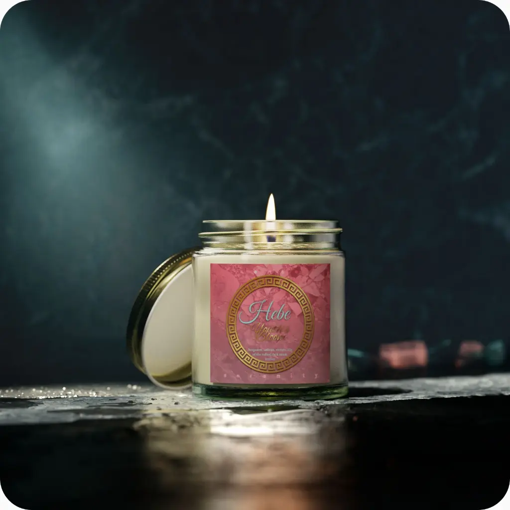 Sense Serenity Rebel  Hebe-Youth's Bloom Scented Candles product photo with background clear 4 oz 2