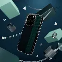 Sense Serenity™ Neon Noir – Rich Black & Midnight Green Glow Clear Phone Case iPhone 14 Pro 8.webp