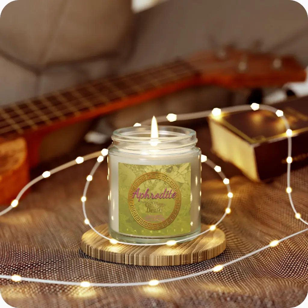 Sense Serenity Rebel Aphrodite-Golden Desire Scented Candles product photo with background clear 4 oz 1