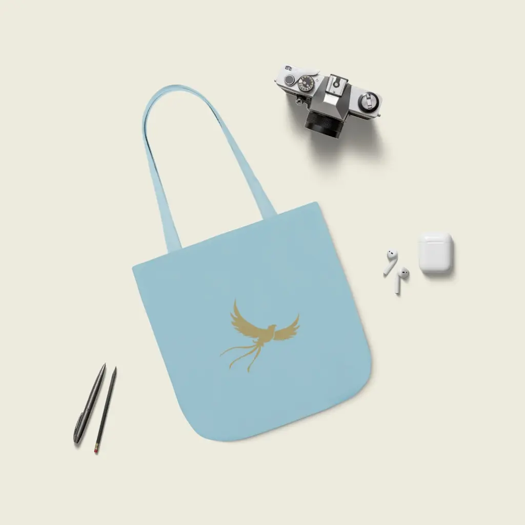 Phoenix Flight Artistic Blue Canvas Tote by Sense Serenity 13x13 6.webp