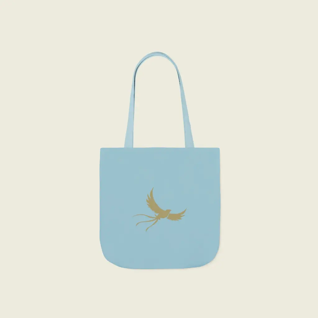 Phoenix Flight Artistic Blue Canvas Tote by Sense Serenity 13x13 5.webp