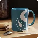 Sense Serenity Rebel Serenity Light Blue Elegant Ceramic Coffee Mug 11oz product on the table