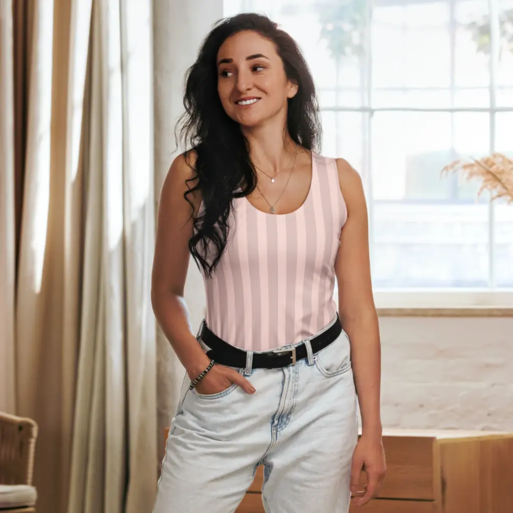 Ballet Blush Dreams – Longline Striped Tank by Sense Serenity 11.webp
