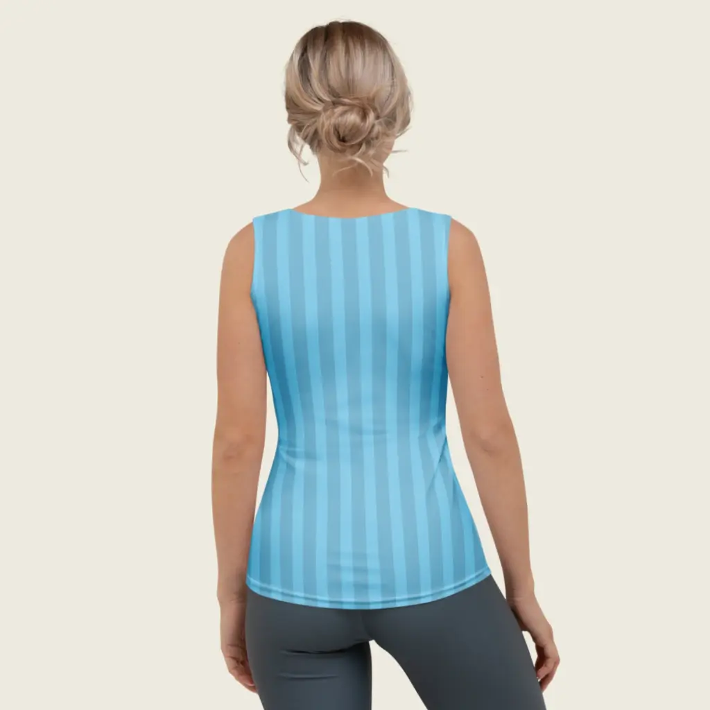 Ocean Breeze _ Sky Blue Striped Summer Tank Top by Sense Serenity 9.webp