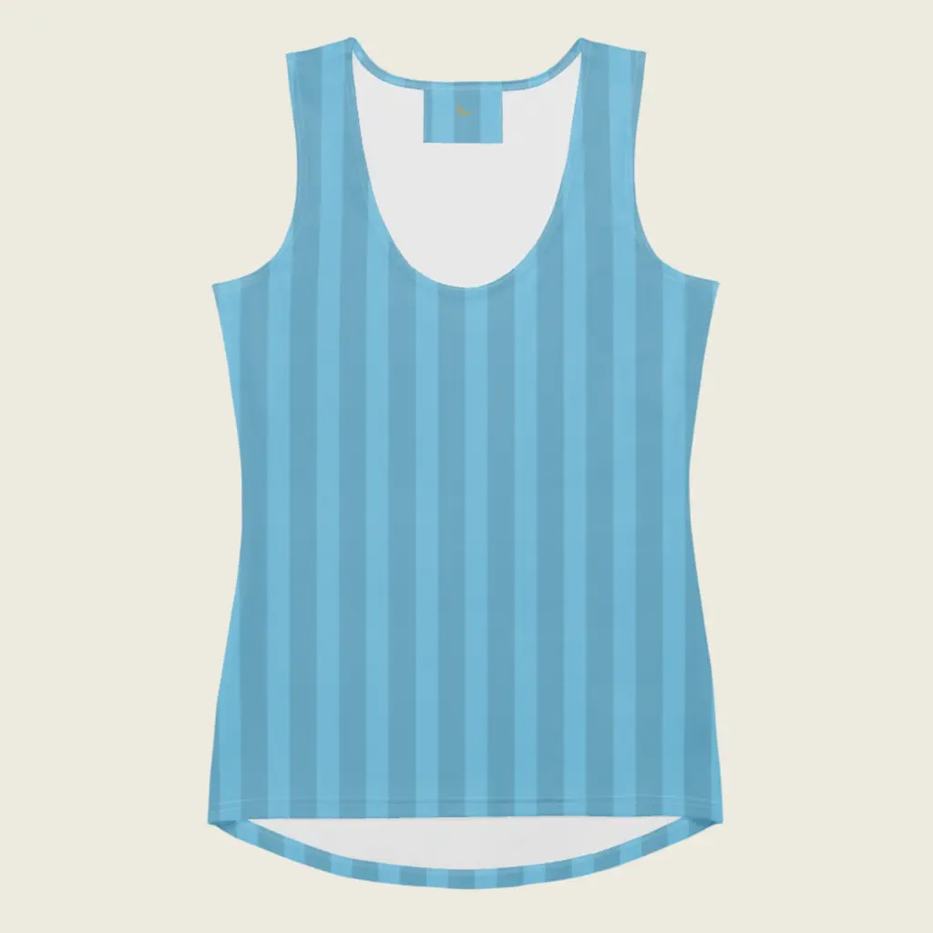 Ocean Breeze _ Sky Blue Striped Summer Tank Top by Sense Serenity 1.webp