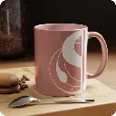 Serenity Pink Elegant Ceramic Coffee Mug 11oz product on the table