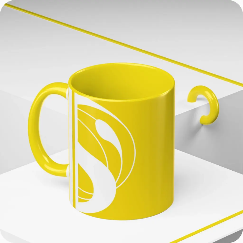 Serenity Yellow Elegant Ceramic Coffee Mug 11oz abstract background