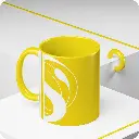 Serenity Yellow Elegant Ceramic Coffee Mug 11oz abstract background