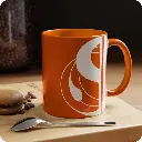 Serenity Orange Elegant Coffee Mug 11oz product on the table