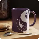 Serenity Purple Elegant Ceramic Coffee Mug 11oz product on the table