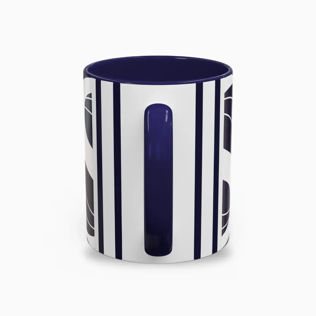 Serenity Navy Elegant Ceramic Coffee Mug 11oz back