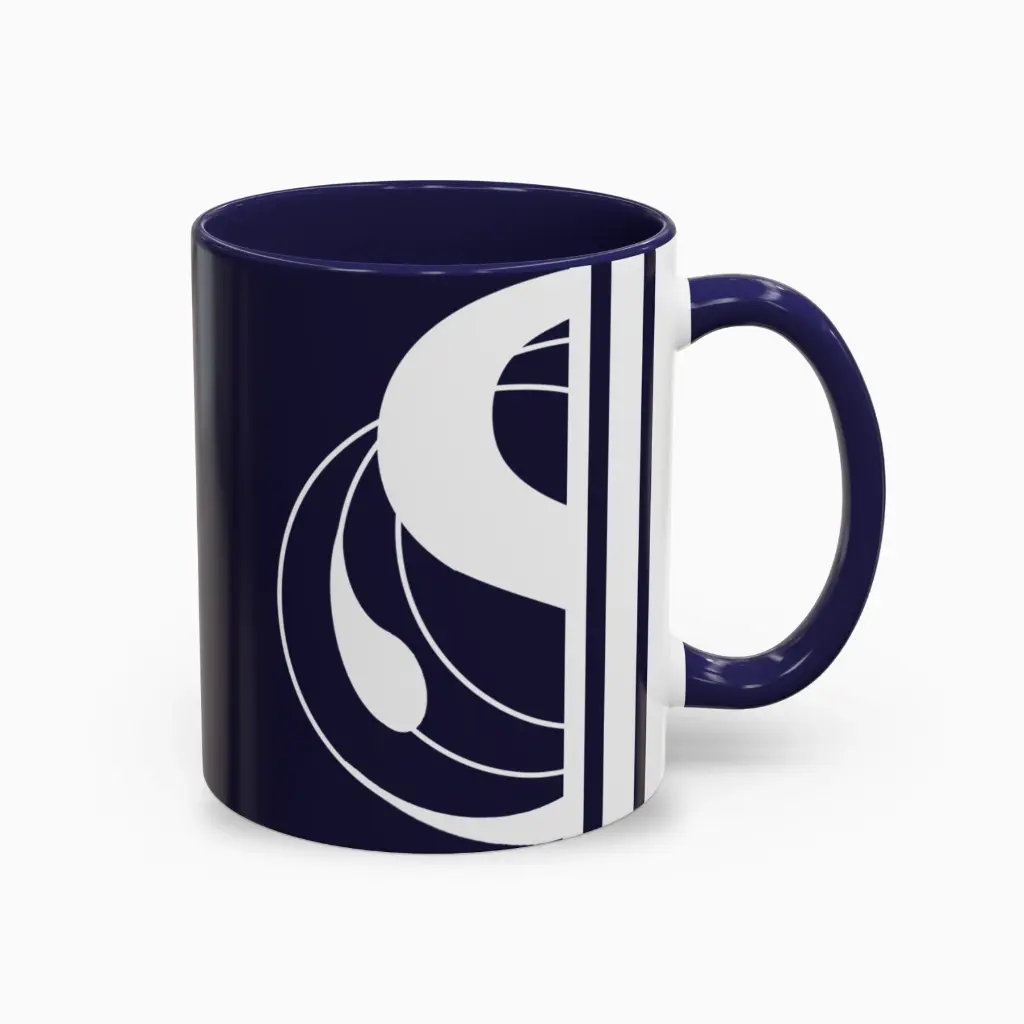 Serenity Navy Elegant Ceramic Coffee Mug 11oz left