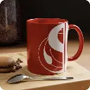 Serenity Red Elegant Ceramic Coffee Mug 11oz product on the table