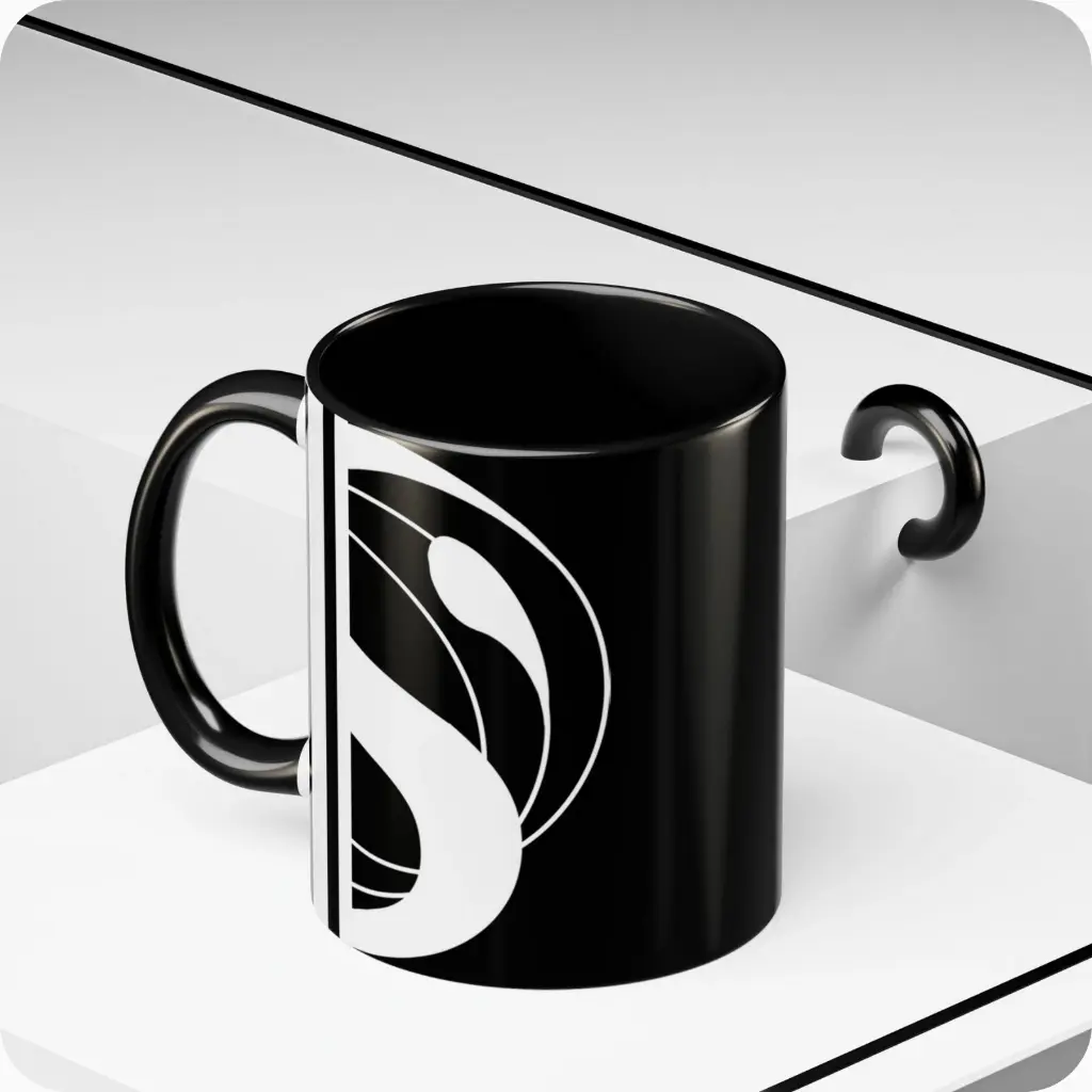 Serenity Black Elegant  Ceramic Coffee Mug 11oz abstract background