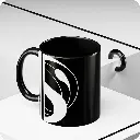 Serenity Black Elegant  Ceramic Coffee Mug 11oz abstract background