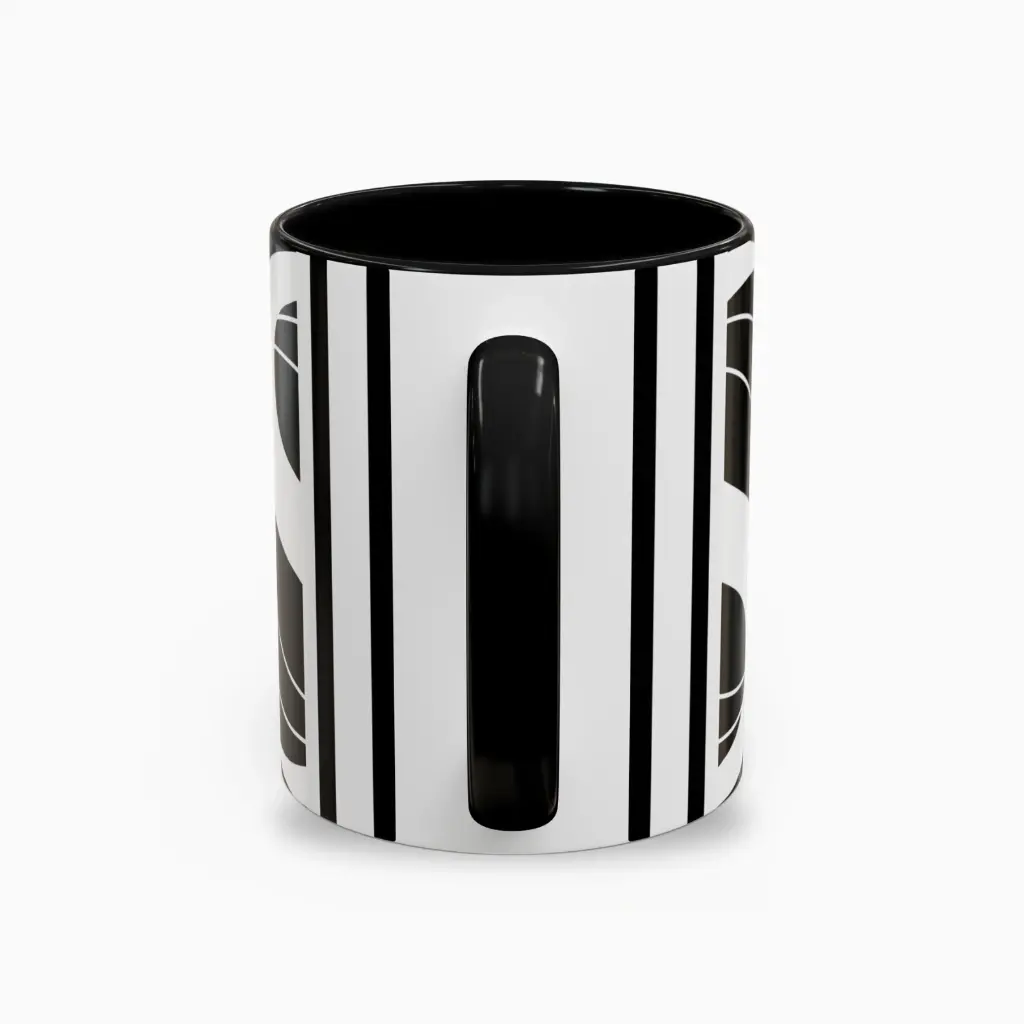 Serenity Black Elegant  Ceramic Coffee Mug 11oz back