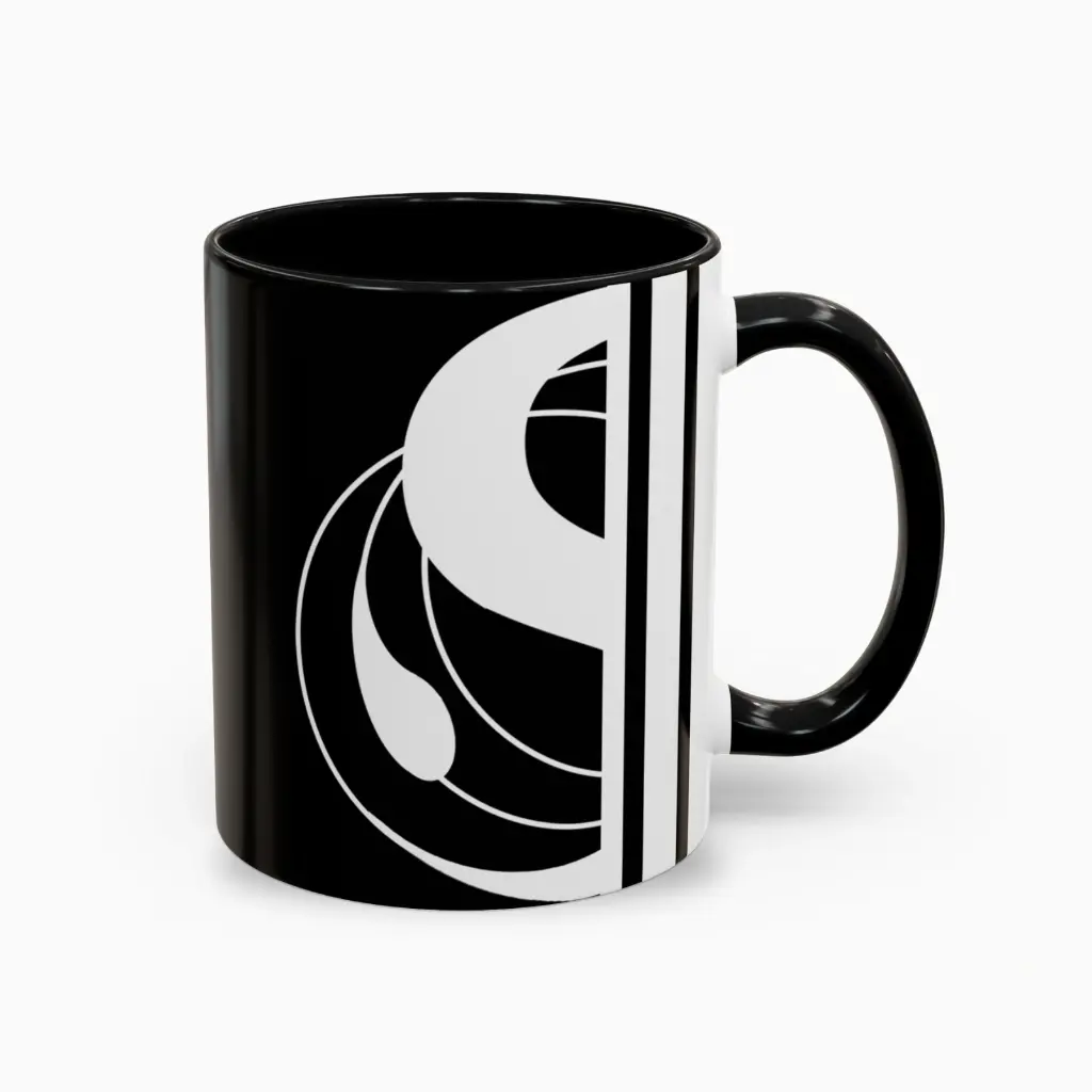 Serenity Black Elegant  Ceramic Coffee Mug 11oz left