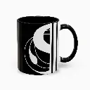 Serenity Black Elegant  Ceramic Coffee Mug 11oz left