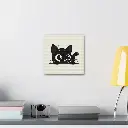 Black Cat Peeking Streched Canvas 12x12 Context 1.webp