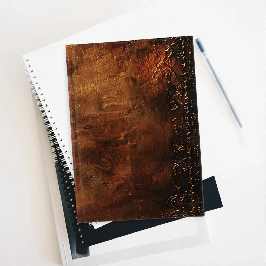 Gilded Brown Journal Collection – Rustic Elegance _ Ruled Line _ Sense Serenity Crazy 3.webp