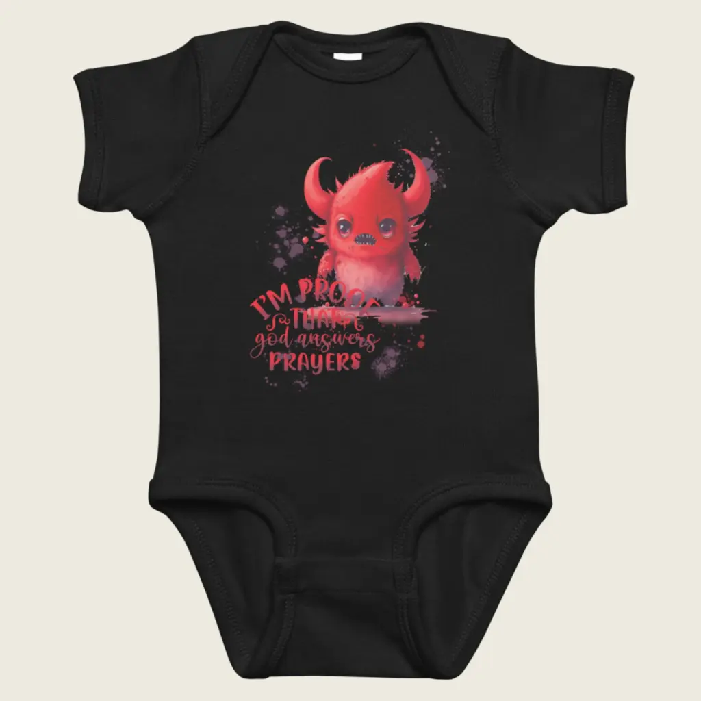 Sense Serenity LOVELY Red Monster Baby Bodysuit - Cute Infant One-Piece