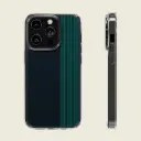 Sense Serenity™ Neon Noir – Rich Black & Midnight Green Glow Clear Phone Case