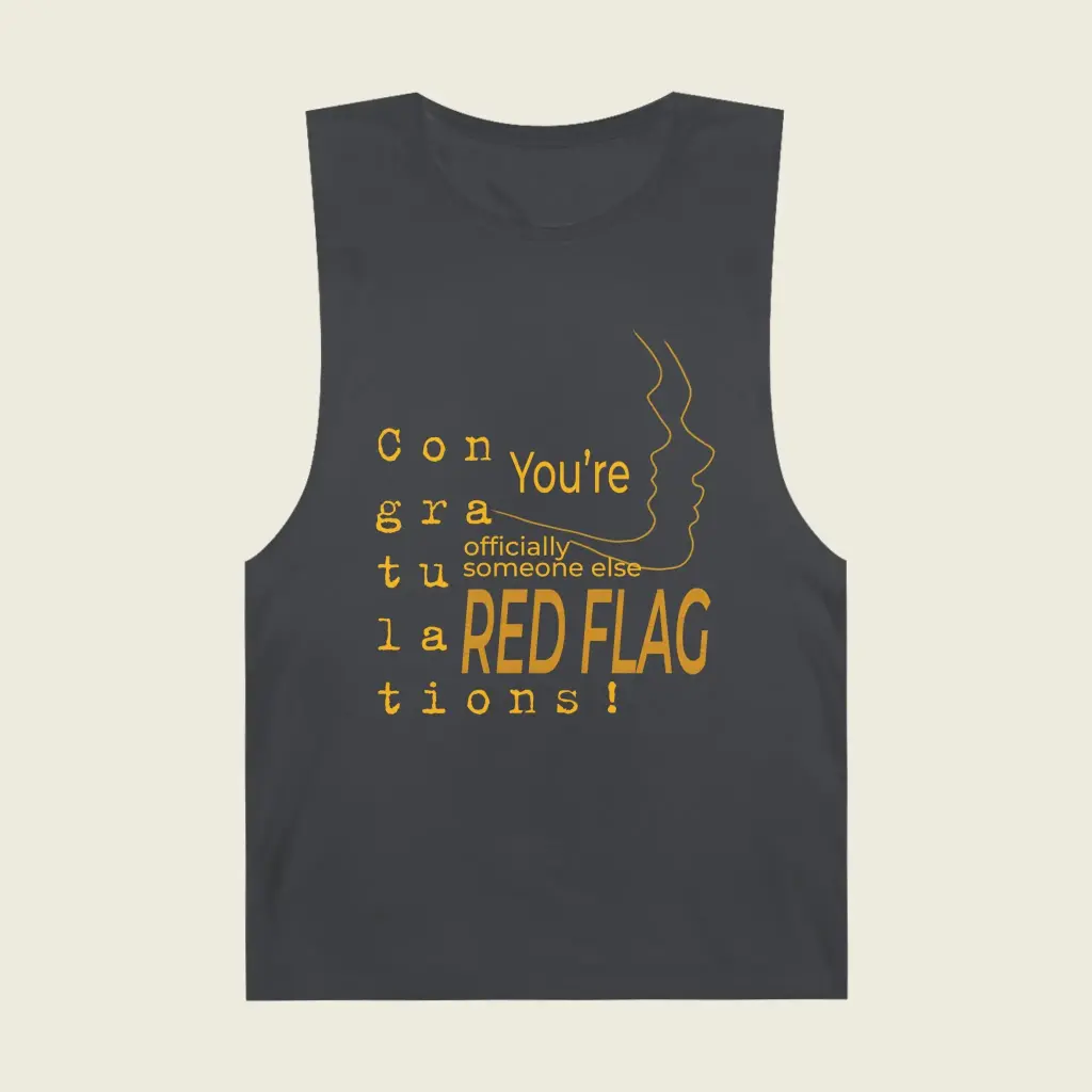 Rebel Vibes Unisex Barnard Tank – "Congratulations You're Someone Else’s Red Flag" Graphic Tee