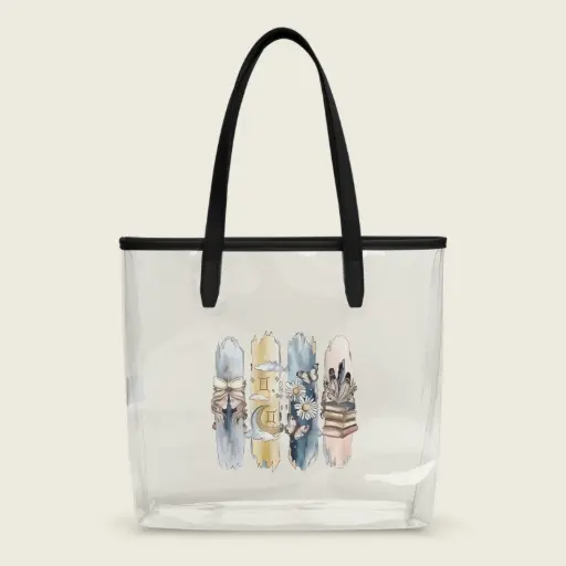 Astrology Art Transparent Tote - Gemini Zodiac Design by Sense Serenity