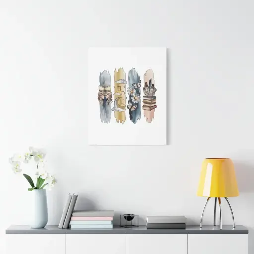 Gemini Zodiac Canvas Wall Art – Sense Serenity Boho Floral Decor