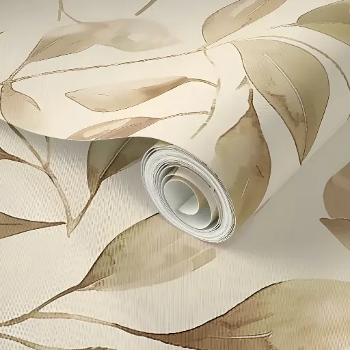 Golden Leaf Harmony Peel and Stick Wallpaper - Nature’s Elegance | Easy DIY Wall Decor